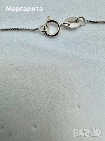 Сребърно колие с мойсанит (диамант) 1 карат, снимка 12 - Колиета, медальони, синджири - 53060728