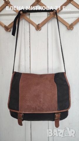 Кожена бизнес чанта в кафяво и черно, снимка 2 - Чанти - 53738740