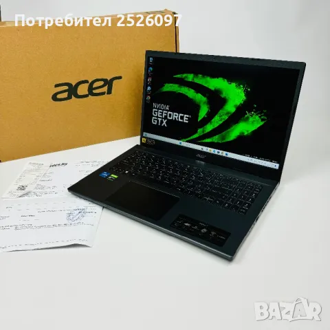 Acer Aspire 7 с Гаранция/15,6” IPS/i5-12450H/16GB RAM/NVIDIA GTX 1650, снимка 2 - Лаптопи за игри - 46864524