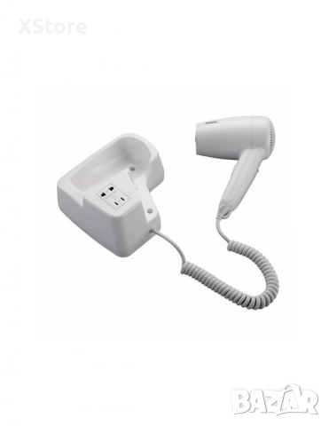 Стенен сешоар за хотели, 1300W, 2 скорости, с изход за самобръсначки, снимка 2 - Сешоари - 52593394