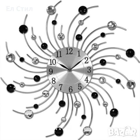 Модерен декоративен стенен часовник с кристали, 50 см, снимка 5 - Други стоки за дома - 53563686