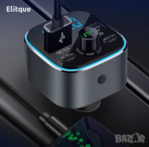 Bluetooth/FM трансмитер за запалка на автомобил HF55, снимка 5 - Друга електроника - 52819838
