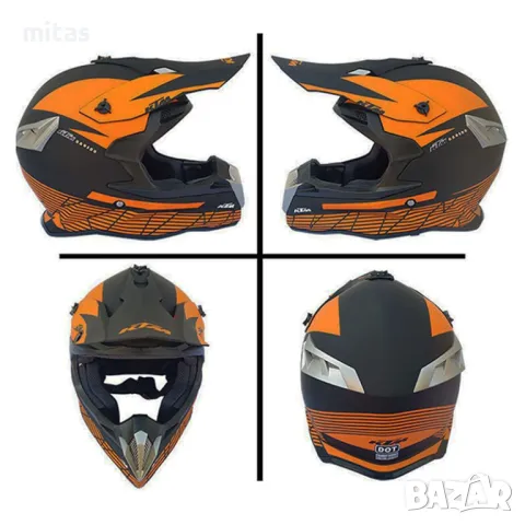 Кросова каска KTM, Full Face, DOT - Size: L - Вело, Мото, Скутер, Бъги, снимка 4 - Аксесоари за велосипеди - 47181045