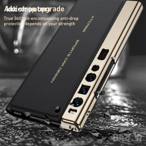 Калъф GKK за Huawei Mate Xs 2 – кожен калъф с електроплейтинг покритие, различни цветове, снимка 4 - Калъфи, кейсове - 52378538