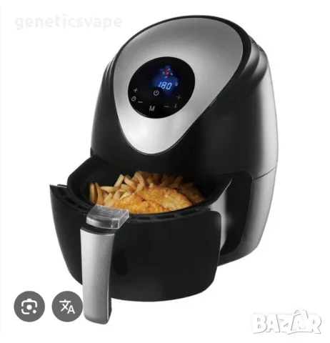 Фритюрник с горещ въздух Hausberg HB-2255, 1500 W, 2.6L, Дигитален, Таймер, Черен