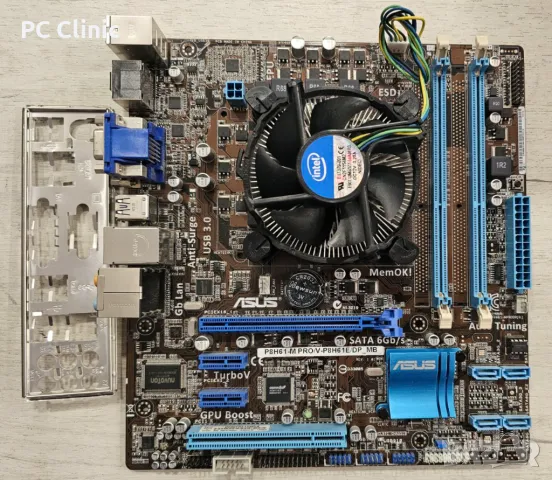 Asus P8H61-M PRO/V-P8H61E/DP_MB + Intel Core i3 2100 + cooler | socket LGA1155 | H61 , снимка 1 - Дънни платки - 46928169