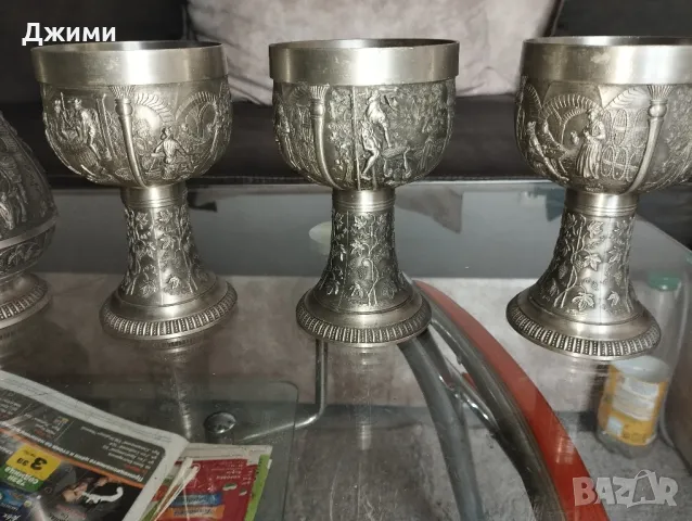 калаено сребърни бокали, снимка 3 - Антикварни и старинни предмети - 50105220