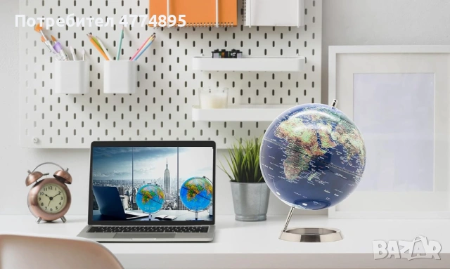 Луксозен глобус 25 см – стилен, образователен, декоративен, снимка 6 - Декорация за дома - 54030385