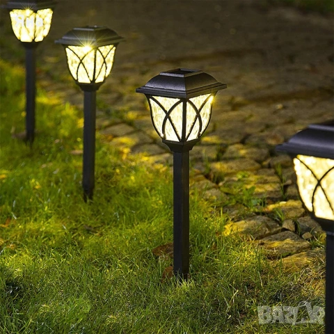 Соларни градински лампи в два размера 32см и 44см за вашата градина, соларна градинска лампа, снимка 7 - Соларни лампи - 54195069