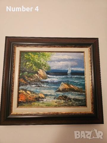 Картина морски бряг масло