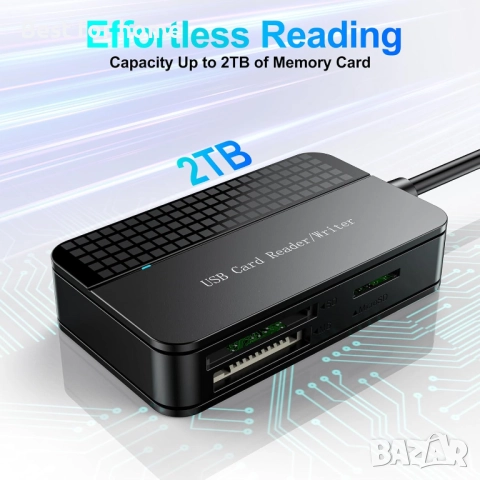 USB 3.0, FEMORO четец за карти с памет 4 в 1, едновременно четене, SD, Micro SD, TF, MS CF, Compact , снимка 5 - Друга електроника - 51921633