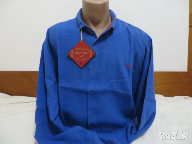 Мъжка риза с дълъг ръкав от лен Terralia Jeans, снимка 1 - Ризи - 46173708