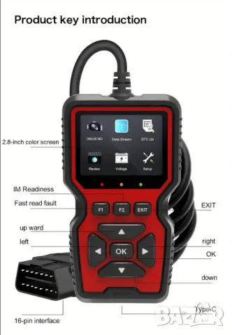 Професионален автомобилен диагностичен кодочетец Full OBD2 EOBD , снимка 10 - Аксесоари и консумативи - 46963819