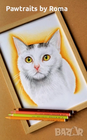 ПРОМО Ръчно рисуван портрет на домашен любимец, снимка 5 - Картини - 38707277