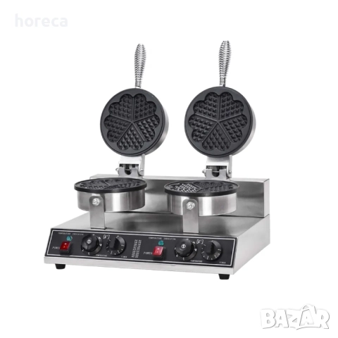 ПРОМОЦИЯ -10% Професионален двоен гофретник за белгийски гофрети–сърца