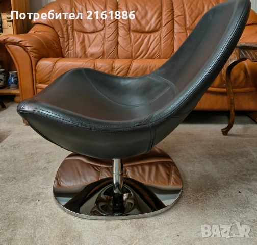 Елегантно кресло от естествена кожа , снимка 3 - Дивани и мека мебел - 54183577