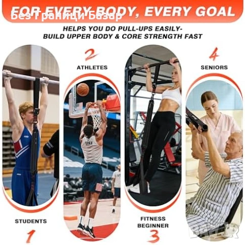 Нови Асистиращи ластици за набирания Heavy Duty Дръжки + ремъци за спорт, снимка 7 - Фитнес уреди - 53683300