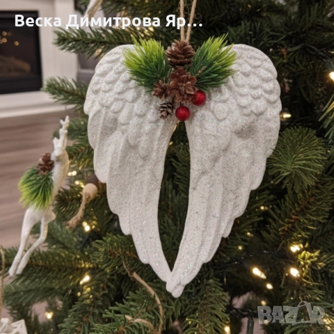 Коледни играчки за елха „Winter White Elegance“ – луксозни висящи декорации , снимка 4 - Декорация за дома - 52057834
