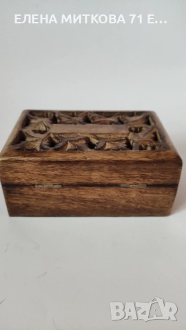 Масивна резбована дървена кутия за бижута, снимка 5 - Антикварни и старинни предмети - 54188770
