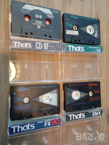 Лот от няколко аудио касети That's VX90/ FX 90/ EM-X 90/ CDII-F 90 нормални и хромни ленти