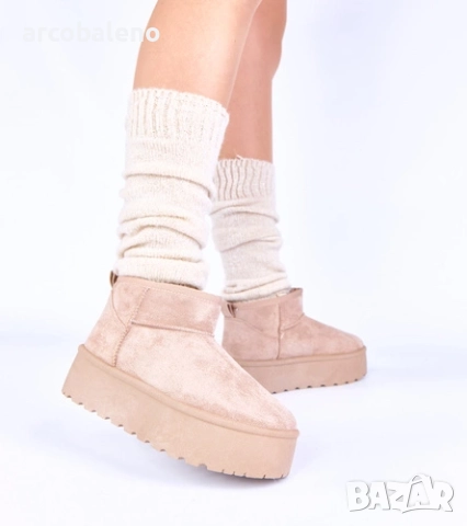 Дамски снежни боти на платформа с подплата от кожа Mouna, 3цвята , снимка 9 - Дамски боти - 52618342