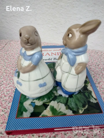 Royal Dux Czechoslovakia двойка винтидж фигурки на зайчета, снимка 3 - Колекции - 53705068