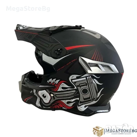 Кросова каска 188 - размер XL - Matt Black/Grey Red, снимка 5 - Аксесоари и консумативи - 50527282