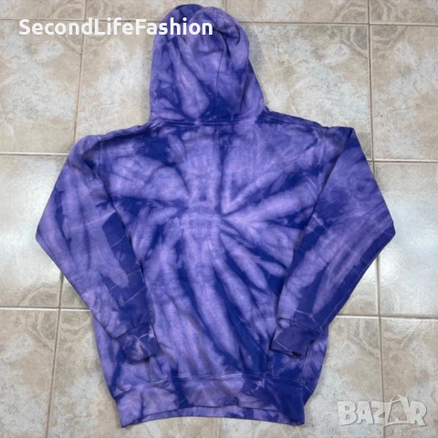 Суитшърт с качулка Tye Dye лилаво дамски размер M, снимка 7 - Суичъри - 53155623