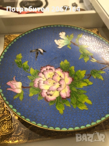 Клоазоне чиния с купа, снимка 7 - Антикварни и старинни предмети - 51801474