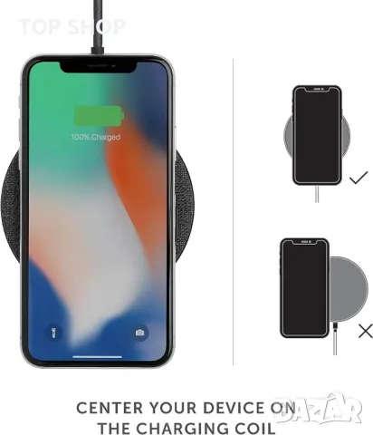 Native Union Drop - Високоскоростно безжично зарядно [Qi Certified] 10 W неплъзгащо се за iPhone, снимка 7 - Безжични зарядни - 49157869