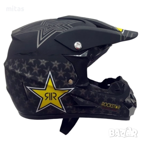 Кросова каска ROCKSTAR, Full Face, DOT, Размер: S/M - Вело, Мото, ATB, снимка 4 - Аксесоари за велосипеди - 52137315