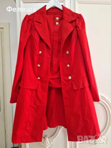Уникален Кралски Наситено Червен Комплект Блейзър+Пола 2ХЛ, снимка 8 - Комплекти - 50121504