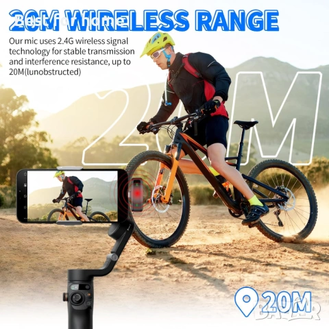 Комплект 2 бр. Безжични микрофони с LED дисплей и Шумопотискане – за iPhone, Android, iPad и PC, снимка 5 - Микрофони - 53211814