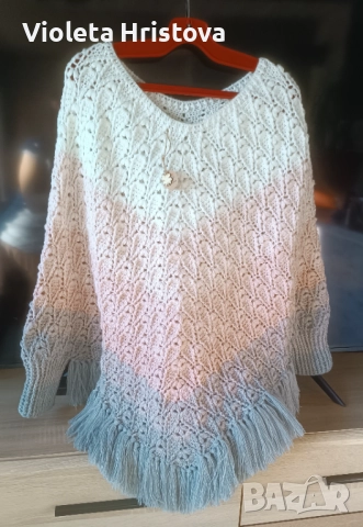 Дамско пончо, снимка 2 - Палта, манта - 52747850