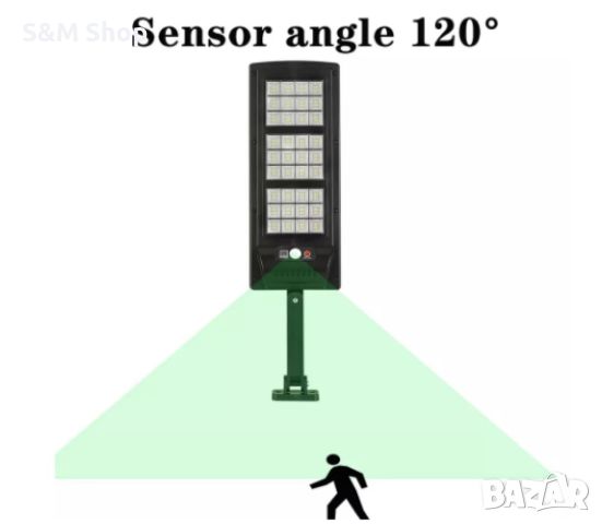 Соларна улична лампа с дистанционно управление 2400W SL-144 COB, снимка 5 - Лед осветление - 46189128