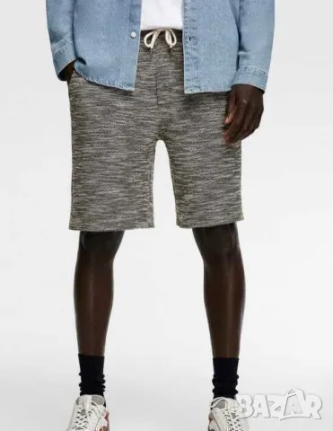 Мъжки елегантни бермуди Zara, 50% полиестер 25% памук, Сиви, L