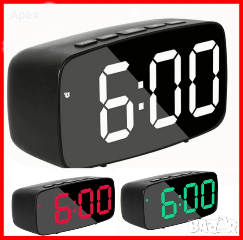 Светещ LED часовник на Ток.Дигитален Будилник.Електрически Светещи Часовници.Големи цифри.Будилници, снимка 3 - Други - 54079729