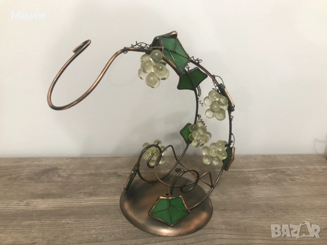 Метални стойки за вино 2 броя и с декорация., снимка 2 - Аксесоари за кухня - 52868487