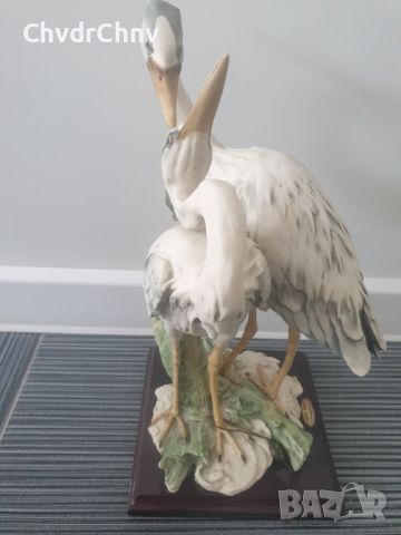 Армани Каподимонте фигура на две чапли (статуетка Capodimonte Armani HERONS), снимка 2 - Статуетки - 46722926