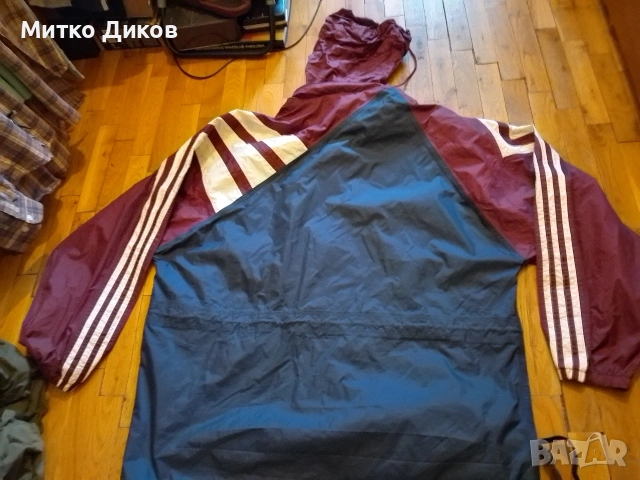 Адидас горно ново  найлон с качулка винтидж от 90- те размер ХХЛ, снимка 3 - Спортни дрехи, екипи - 53488314