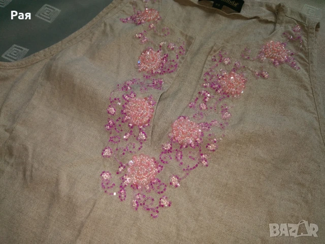 Дамски комплект от две части (потник и панталон) на марката L'altra Moda, изработен от 100% лен., снимка 6 - Комплекти - 50685064