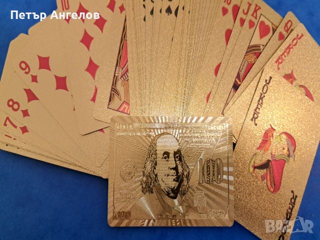 Луксозни позлатени карти за игра с долари със сертификат, снимка 2 - Карти за игра - 45724715