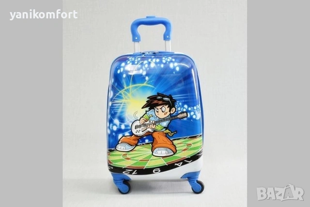 Детски куфар за пътуване – ръчен багаж за самолет с 360° колелца, снимка 9 - Куфари - 54242658