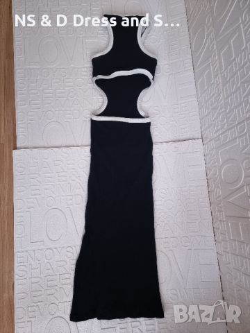 Дамска дълга рокля рипс по тялото с цепка, снимка 2 - Рокли - 46249283