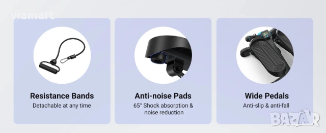 Туист степер MERACH MR-2354 с ластици, LCD монитор, Twist движение, снимка 6 - Фитнес уреди - 53664095