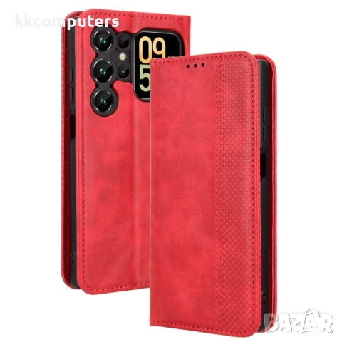 Калъф с протектор за Oukitel C62 / C62 Pro – кожен портфейл калъф с ретро текстура и стойка, 4 цвята, снимка 3 - Калъфи, кейсове - 52549457