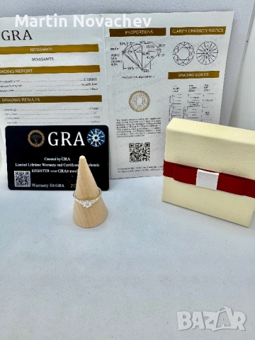 Сребърен пръстен с мойсанит (Диамант) 0.6 карата, снимка 2 - Пръстени - 53331300