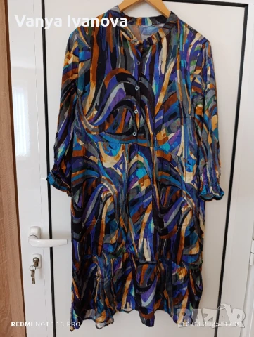 Шарена рокля 30% коприна, снимка 2 - Рокли - 51319042