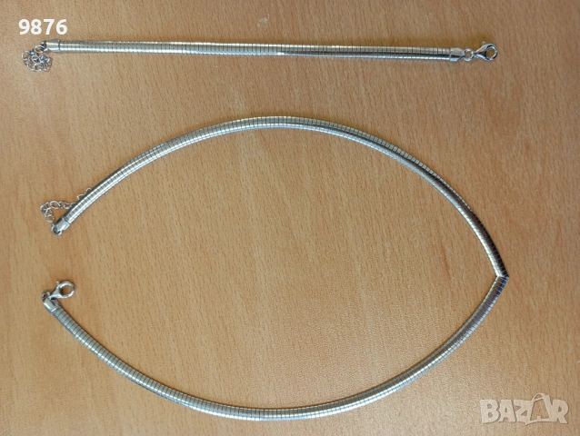 Сребърно колие и гривна , снимка 3 - Бижутерийни комплекти - 53426331