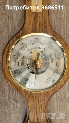 Стар голям барометър и термометър, снимка 3 - Други стоки за дома - 52105400